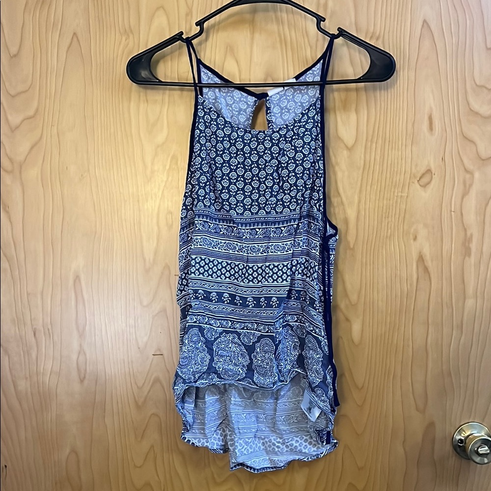 Blue Patterned Women's Top